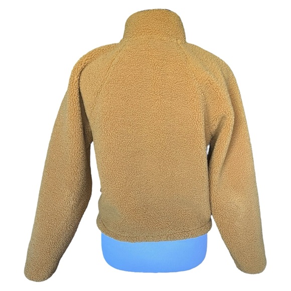JoyLab 1/2 Zip Sherpa Pullover Sweatshirt Yellow Harvest Gold Women's Size XS - Picture 4 of 8